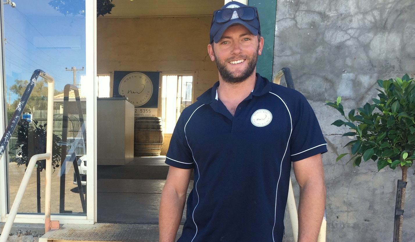 Joe Hayne at the North West Marquees & Events workshop, Narrabri
