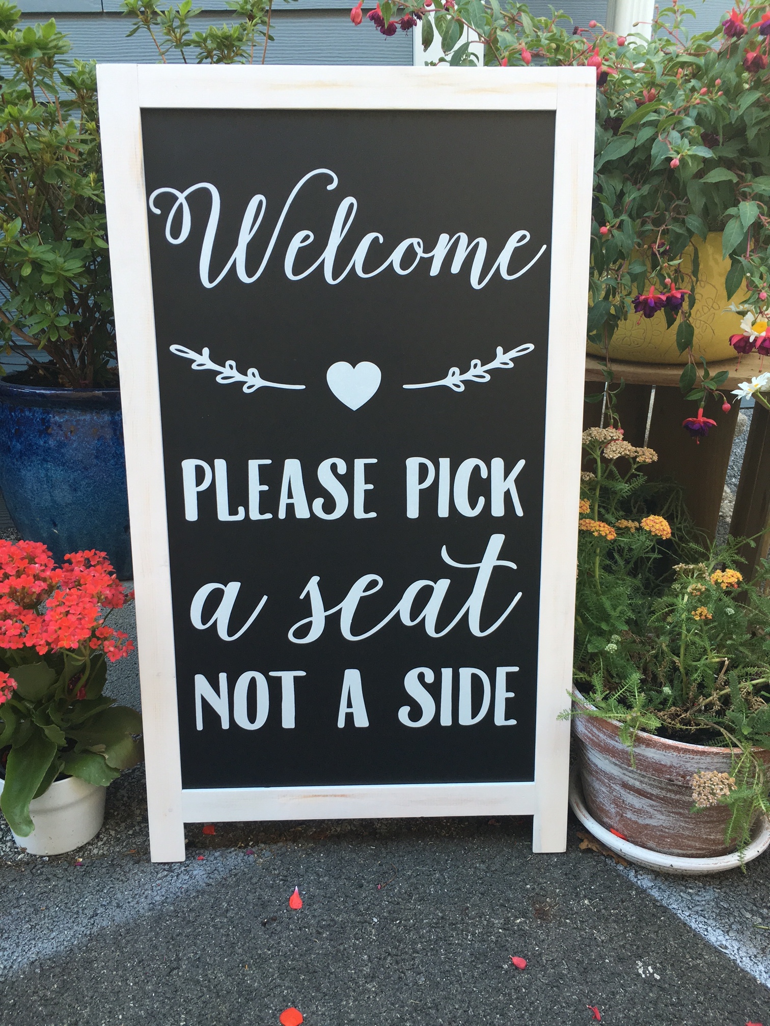 Party Rental Wedding Ceremony 'Pick a Seat Not a Side' Sign - SW