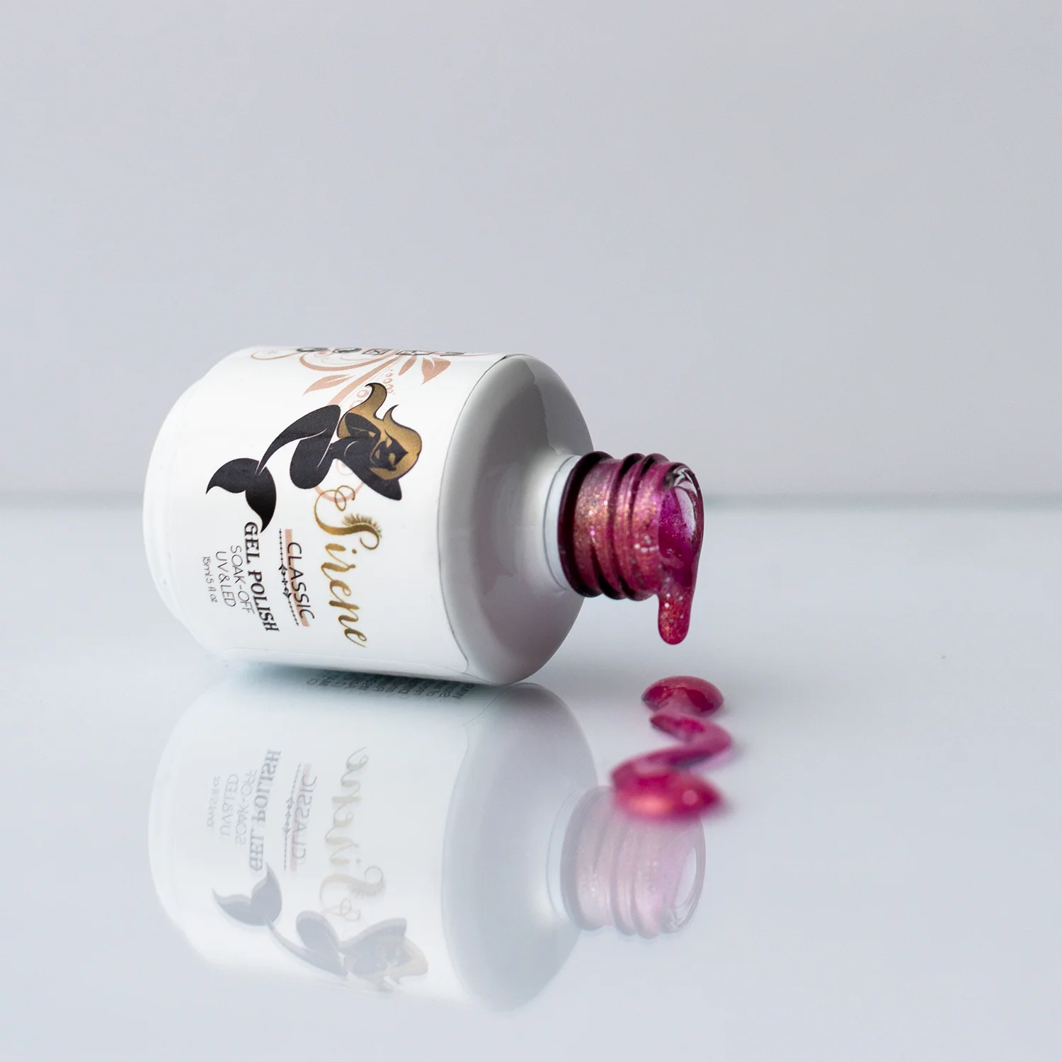 Sirene Classic Deep Pink Glitter Gel Polish 301