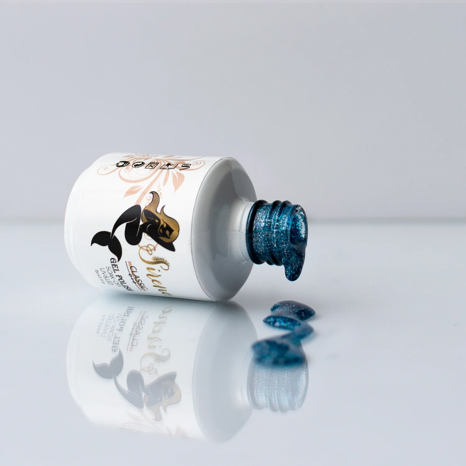 Sirene Classic Ocean Blue Glitter Gel Polish 449