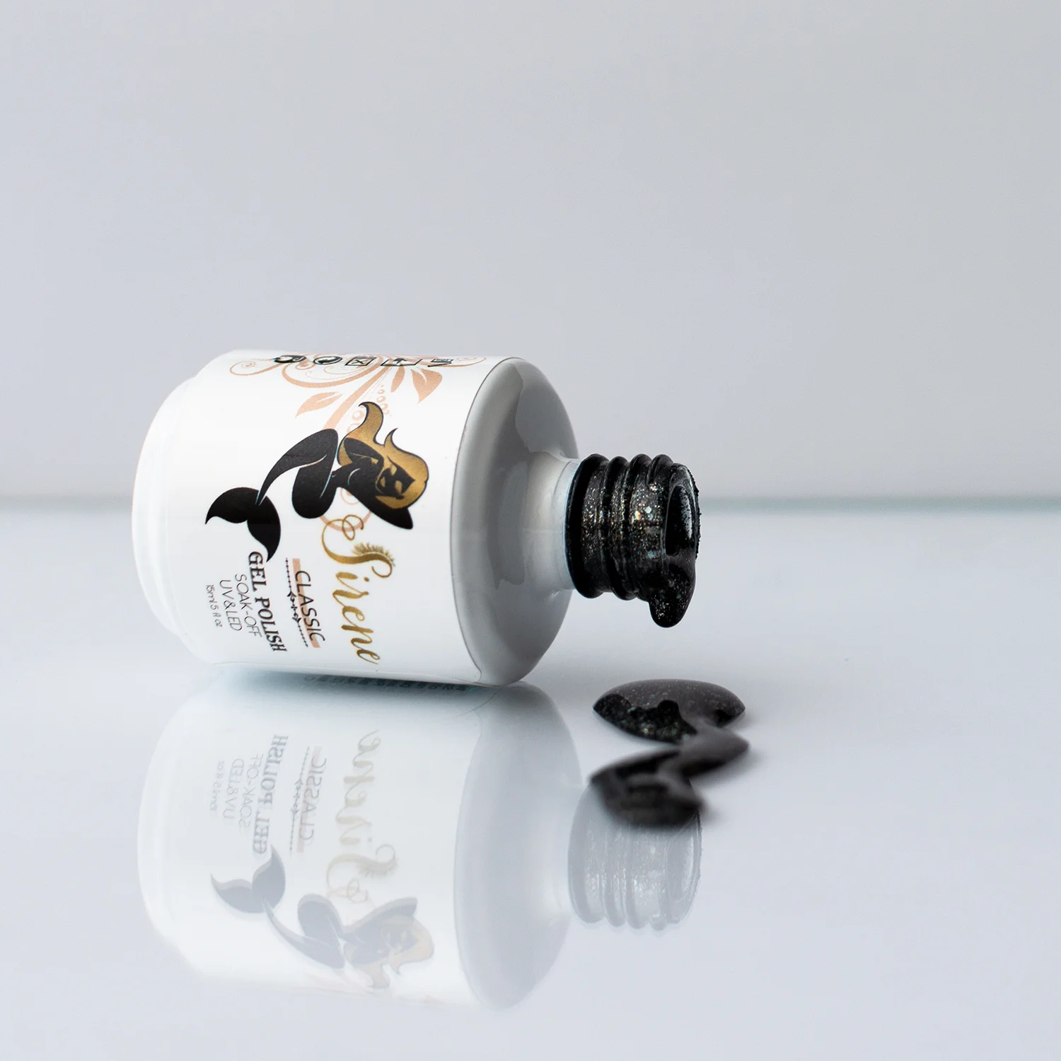 Sirene Classic Black Glitter Gel Polish 589