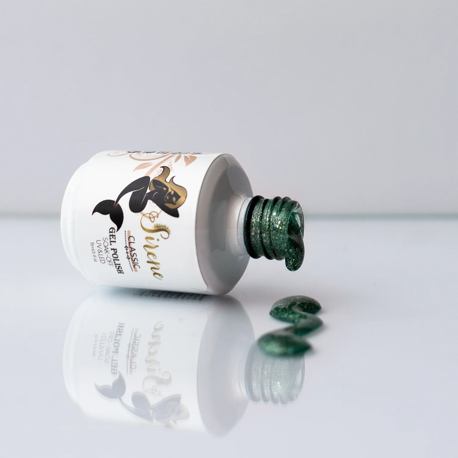 Sirene Classic Forest Green Glitter Gel Polish 602