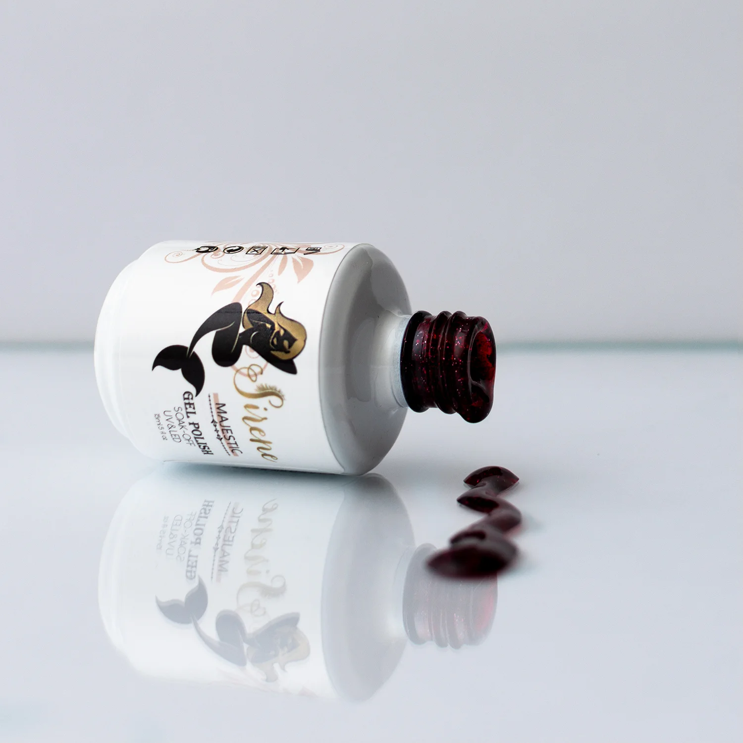 Sirene Majestic Maroon Glitter Gel Polish 1550