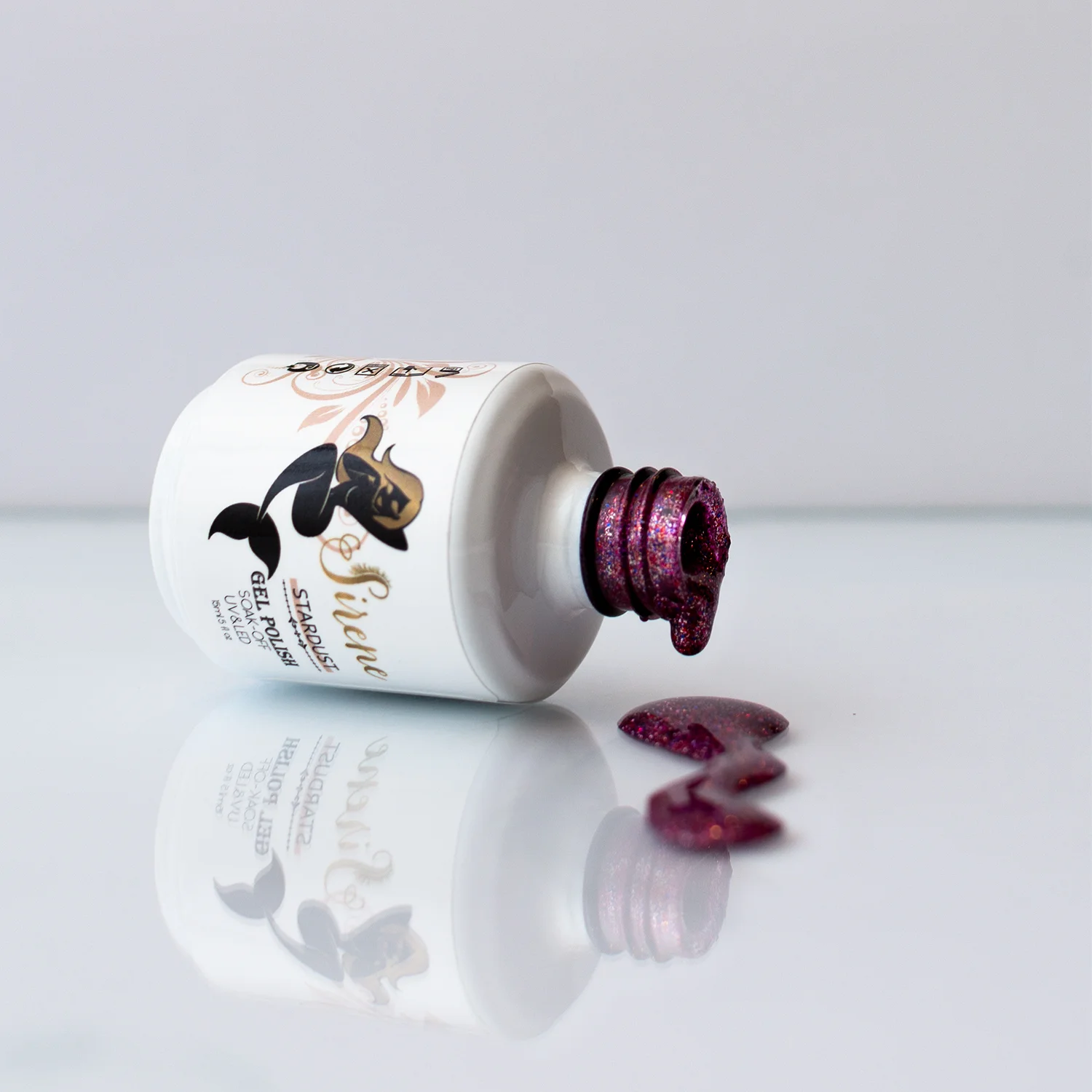 Sirene Stardust Deep Pink Rainbow Glitter Gel Polish 6615