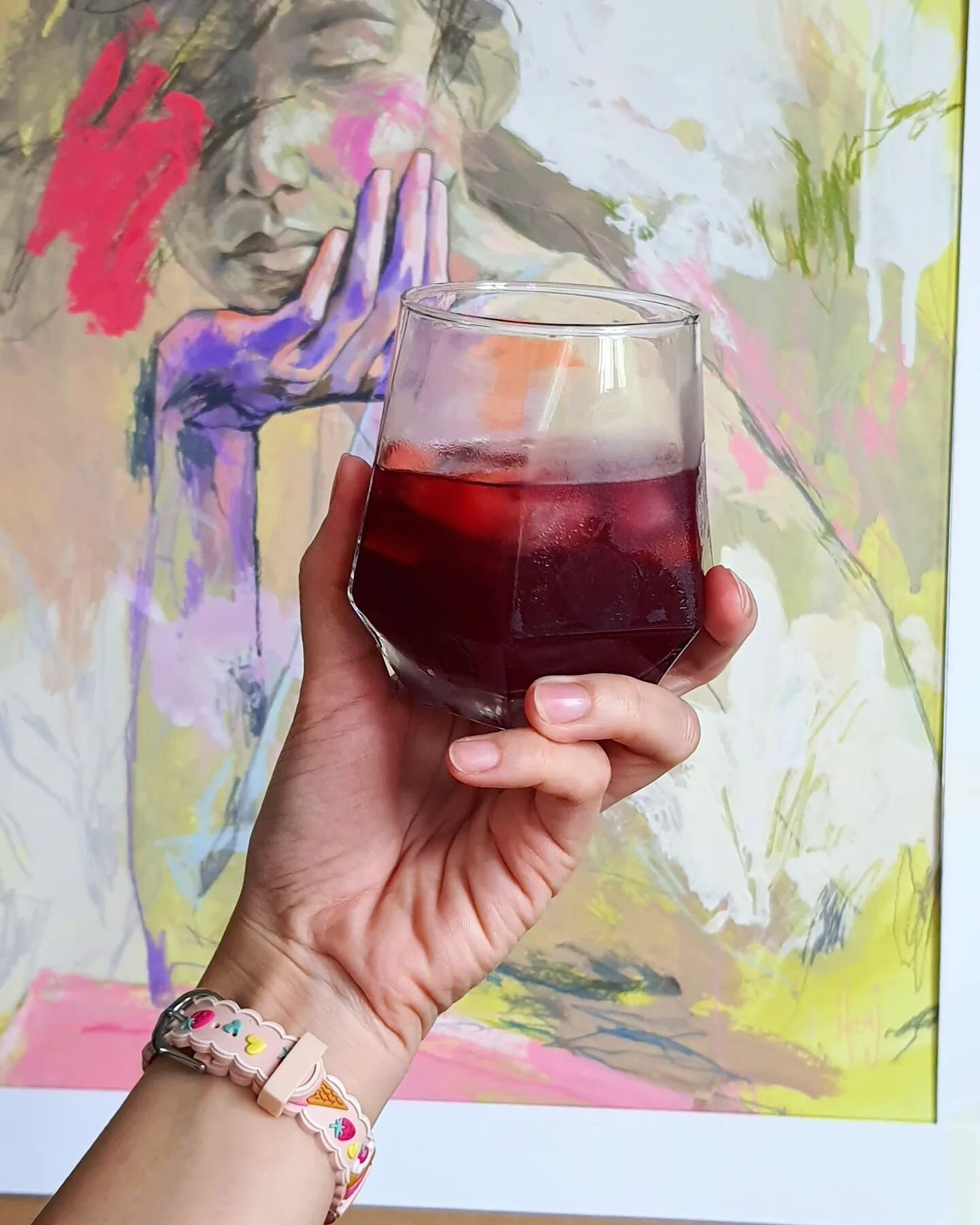 Chugging down a sangria while figuring out how to finish this piece. A sneak peak to what I've been up to recently, scrambling ideas for upcoming group shows while juggling life, teaching, and portrait commissions. 

Hoping the rest of the year stays