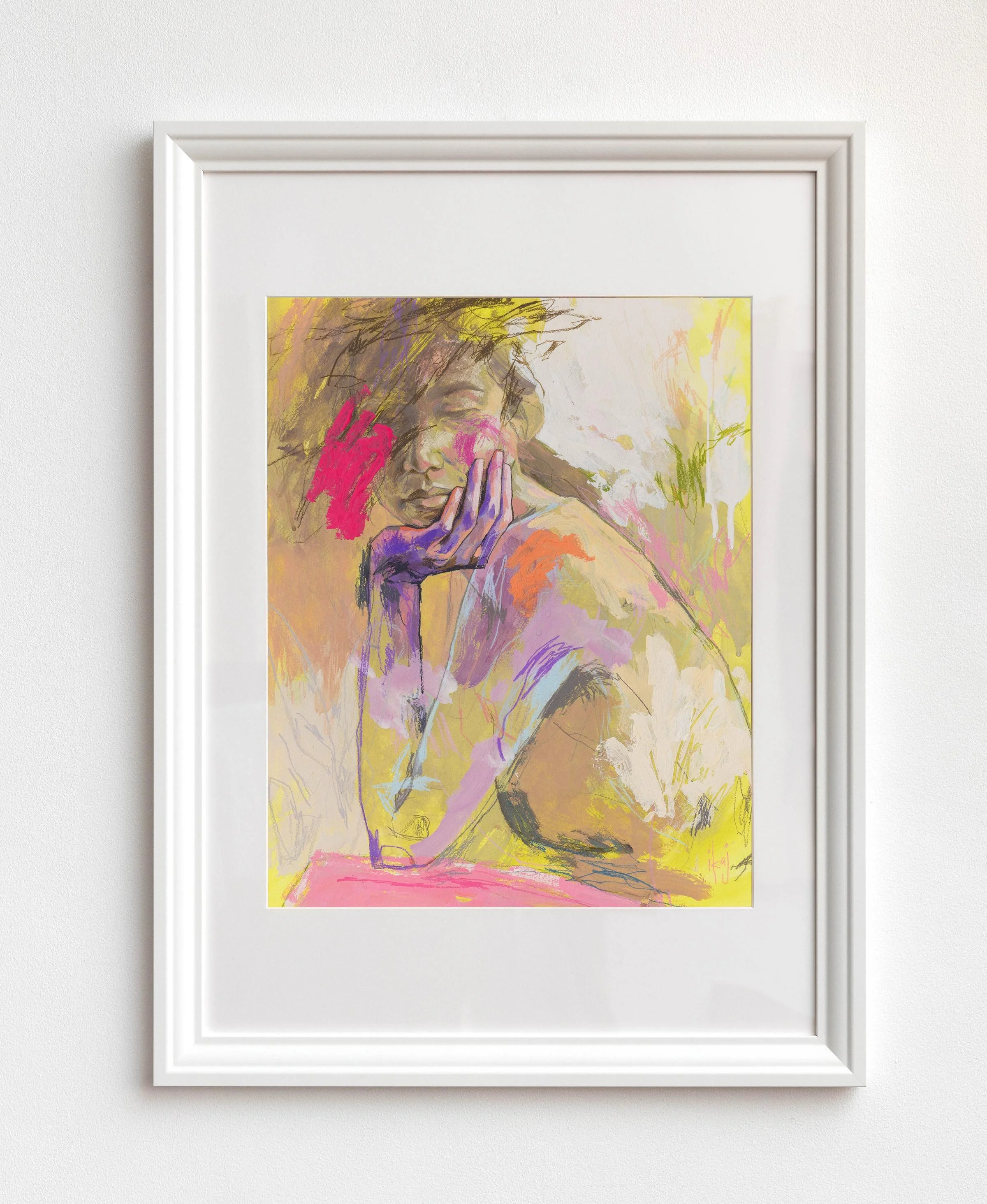 The Heat of Noon, 15.5 x 19 in, Gouache & wax pencils on paper