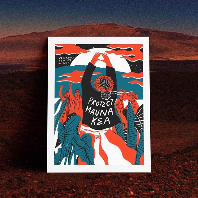Ku Kia&rsquo;i Mauna. 100% of proceeds of this print will benefit Kanaka Maoli protectors + allies on Mauna Kea. I&rsquo;ll be donating directly to the Aloha &lsquo;Āina Support fund by Kahea. Link in bio.
&mdash;&mdash;&mdash;&mdash;&mdash;&mdash;&m