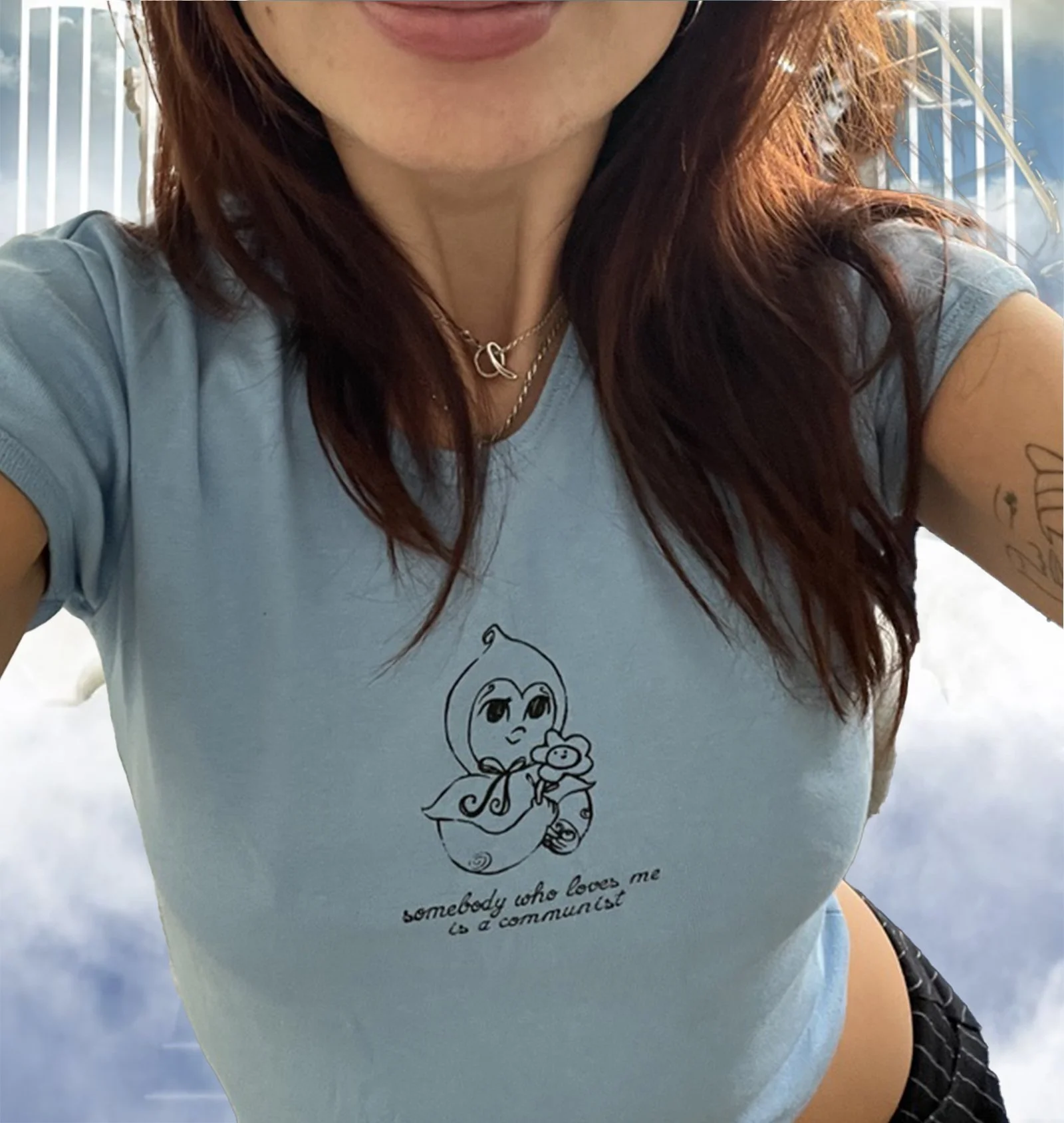 Somebody Loves Me Adult Cropped Tee