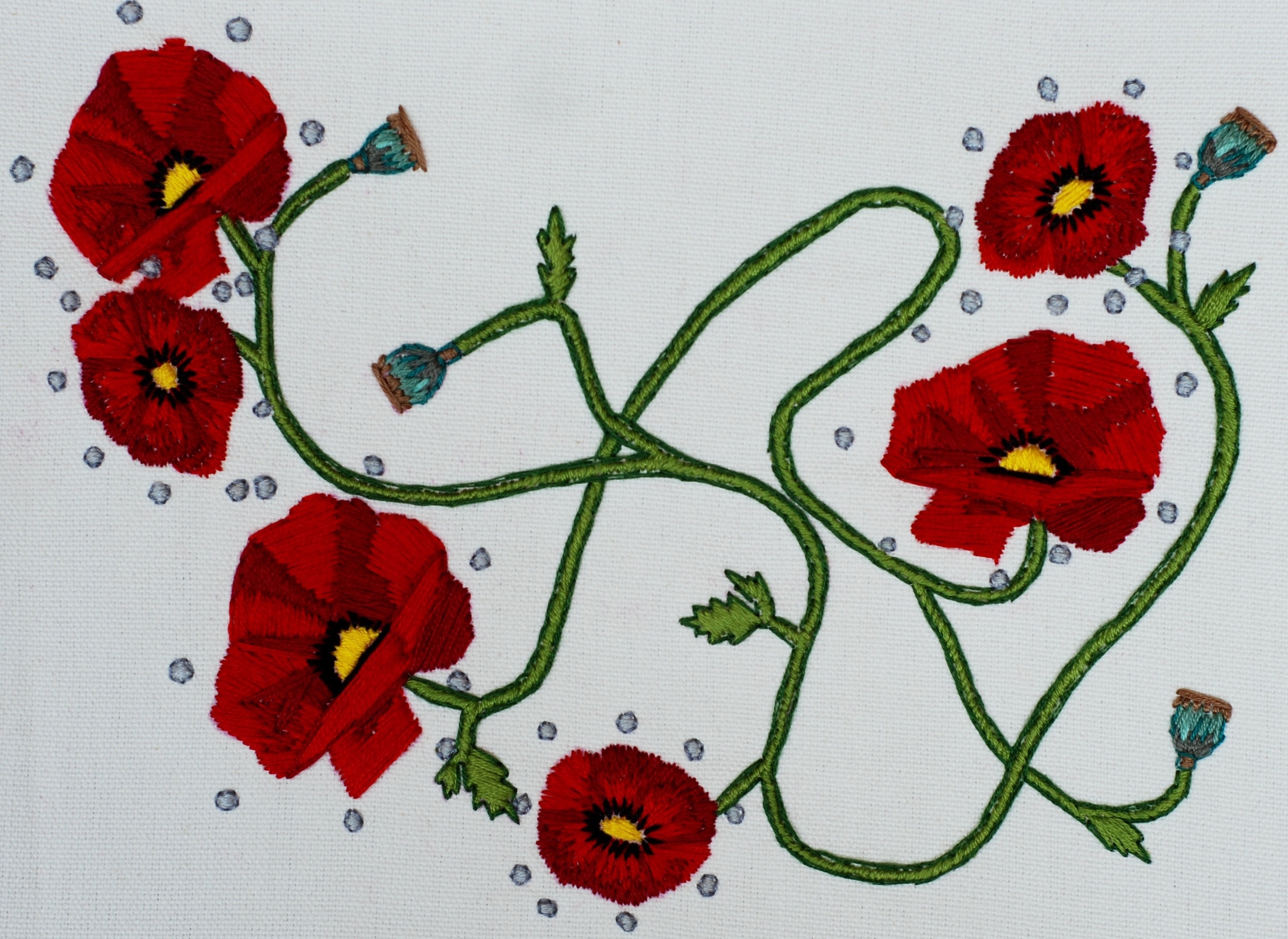 Poppies Hand Embroidery