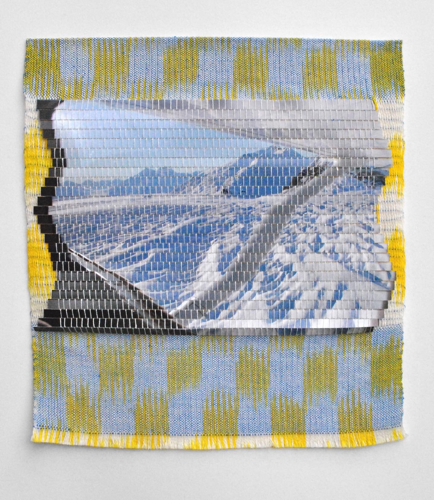 Joining the group of new work in my online shop this Monday at 11am EST, I haven&rsquo;t decided a name yet for this piece, part of the woven memories series, but it will be called something by Monday 🌬 taken from a bush plane ride over the glaciers