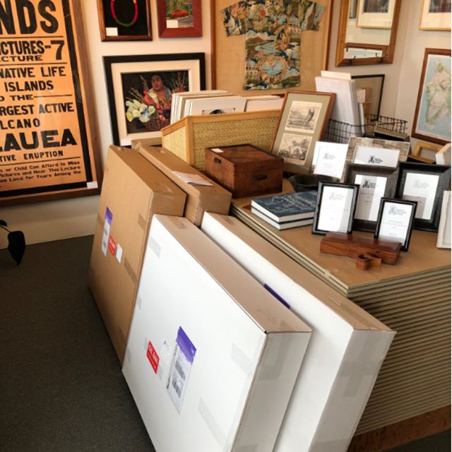 Yes, we ship! Kona Frame Shop is your source for expert packing, crating, and shipping of art and frames. Call or visit for a quote.