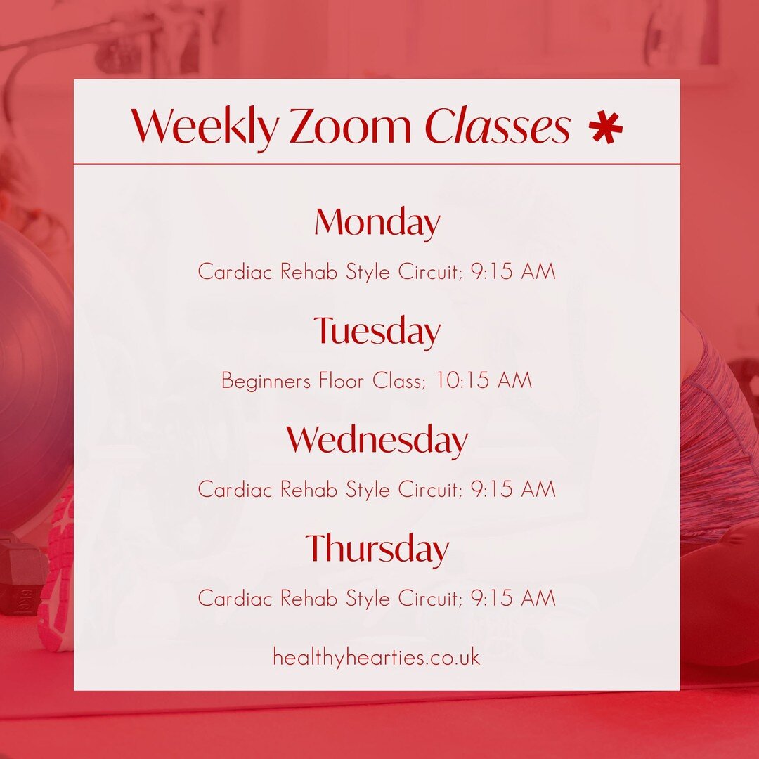 Are you ready to start the week right, Hearties? Here's my zoom classes schedule next week 💪🏻

PS. In case you missed it, first-timers get a FREE zoom workout with me! This is applicable for individuals with a heart condition, wherever in the world