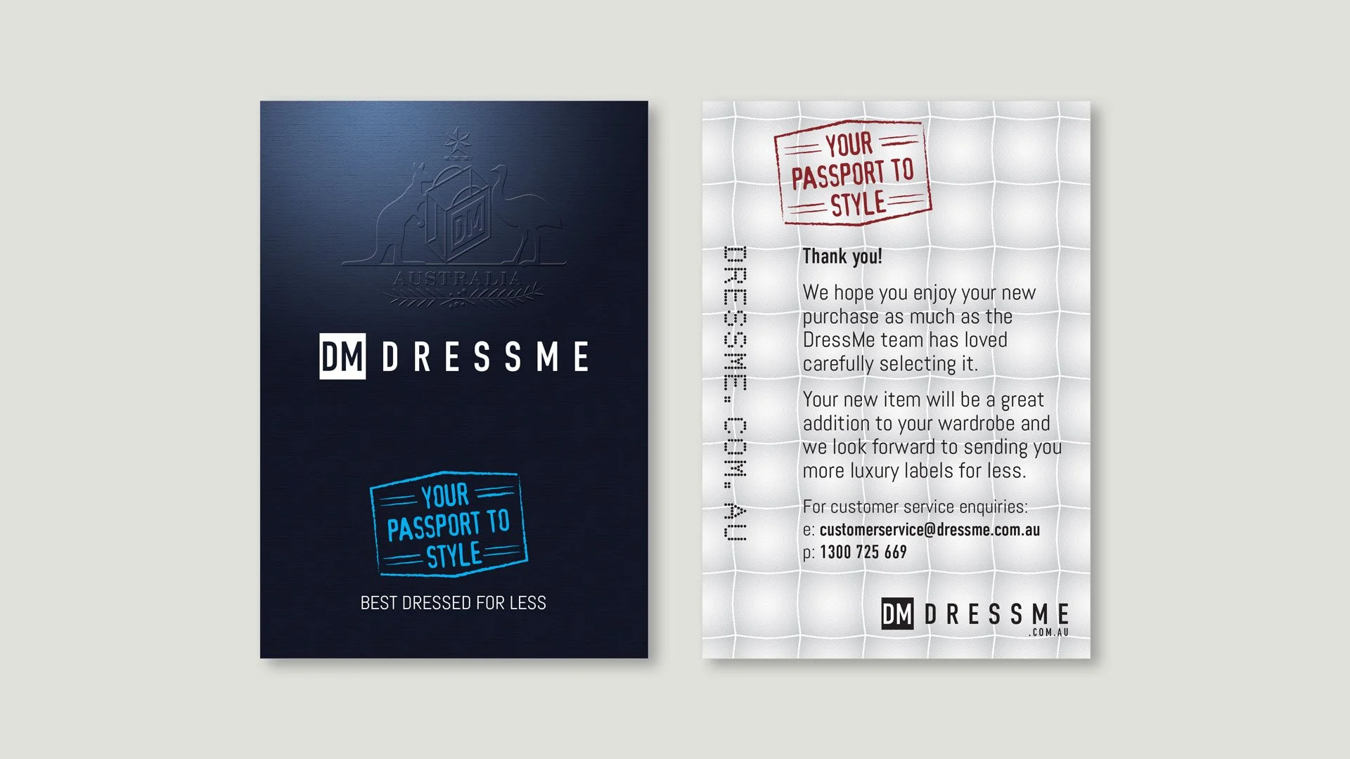 DressMe promotional material - 'Thank You' card.