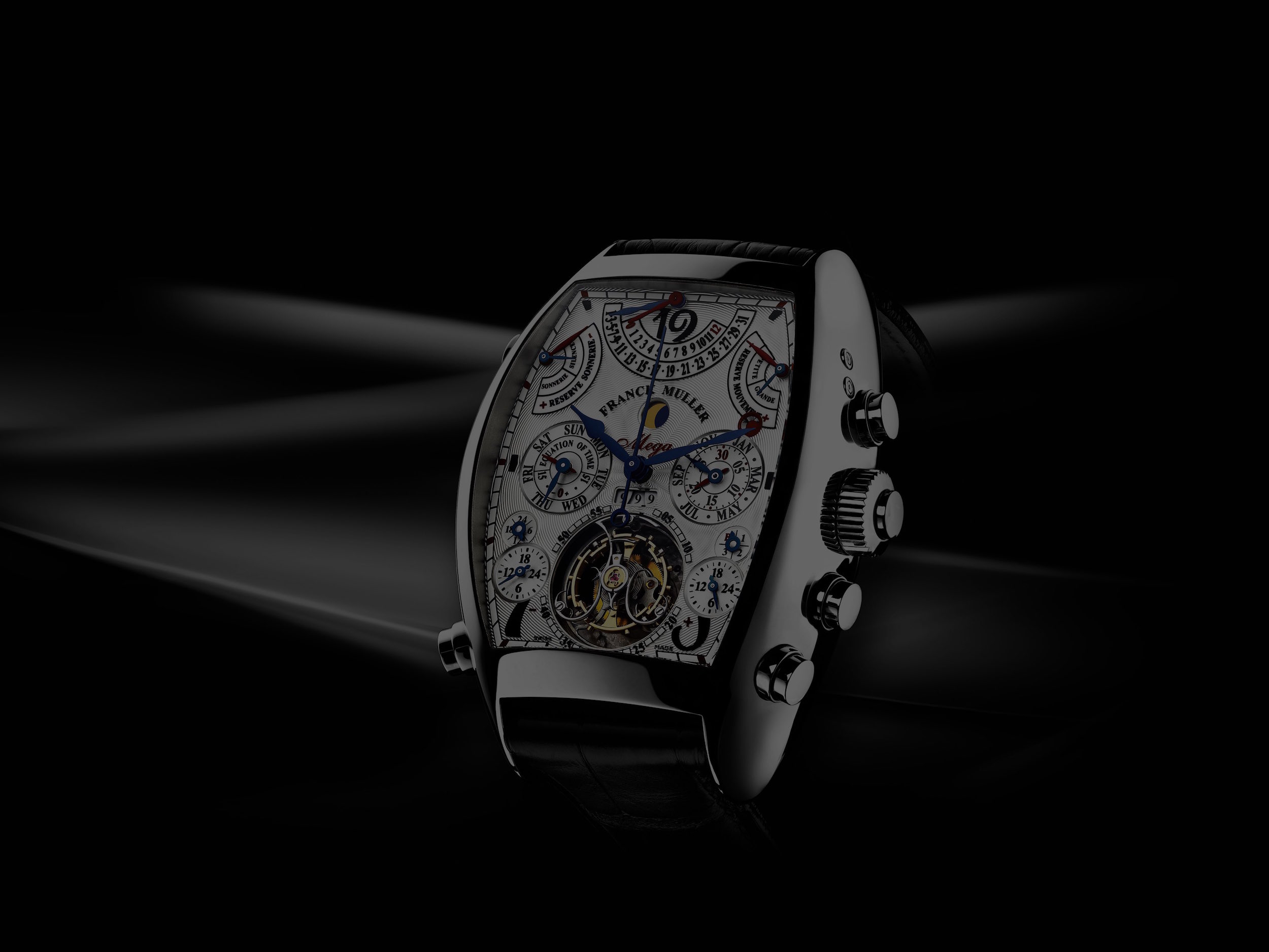 Franck Muller Franck Muller Tonokervex Iron Croco Chronograph 8880CC AT IRON CRO Silver/White Dial New Watch Men's Watch