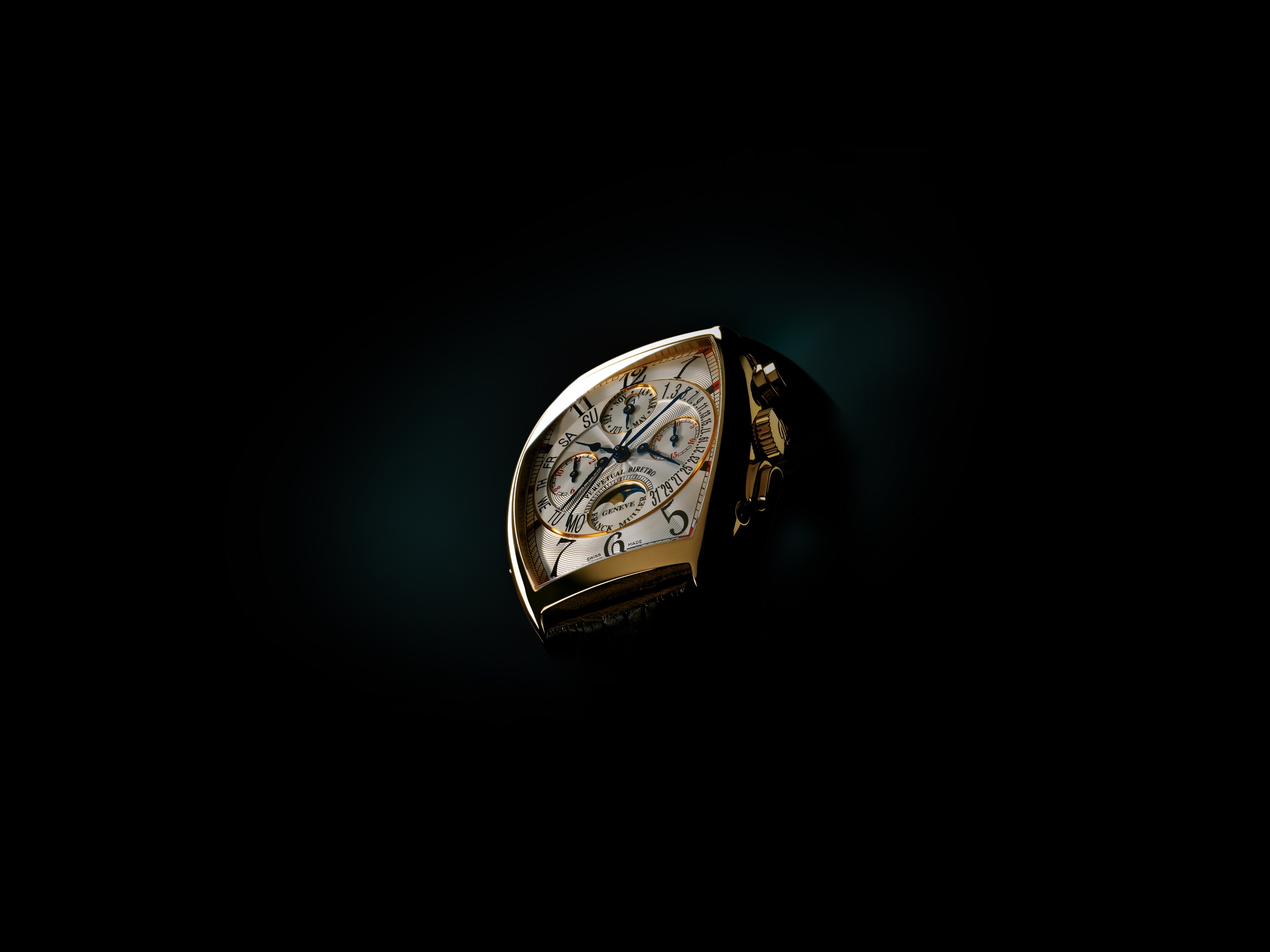 Franck Muller Transamerica 2000 L SS Watch w/Diamonds, multicolor Sapphires