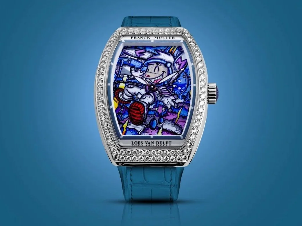 Franck Muller Pjipje blue dial ladies watch detail