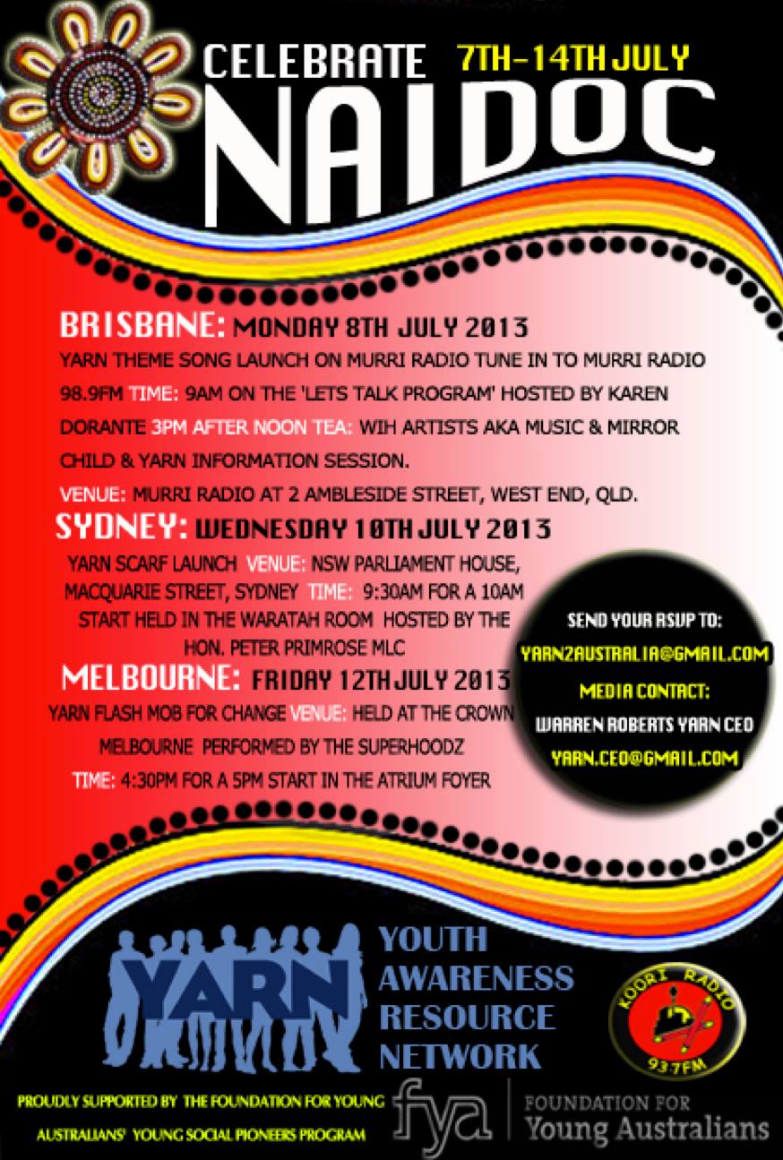 2013 YARN NAIDOC Week Poster Designed by Nikita Ridgeway from Boss Lady Designs