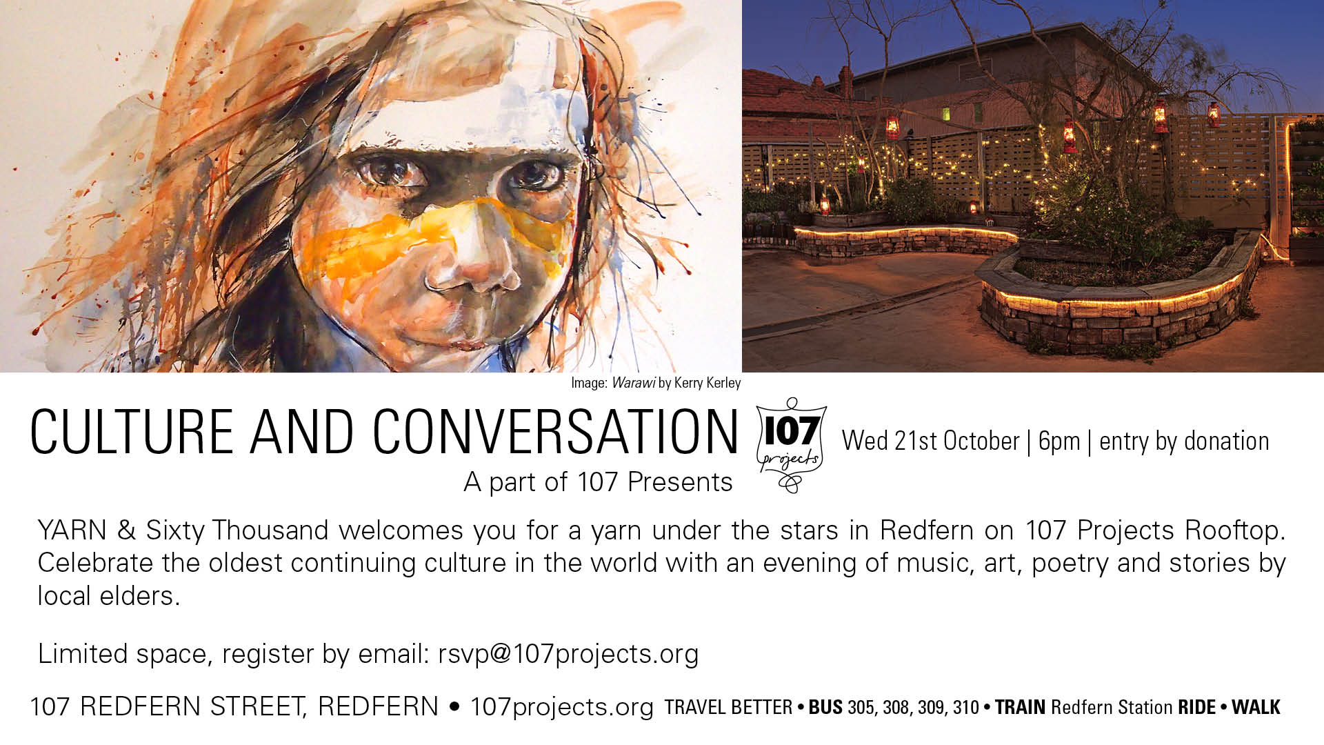 2015 YARN Officially partners with 107 Projects in Redfern to host another YARN Sixty Thousand Arts, and Community event at their venue