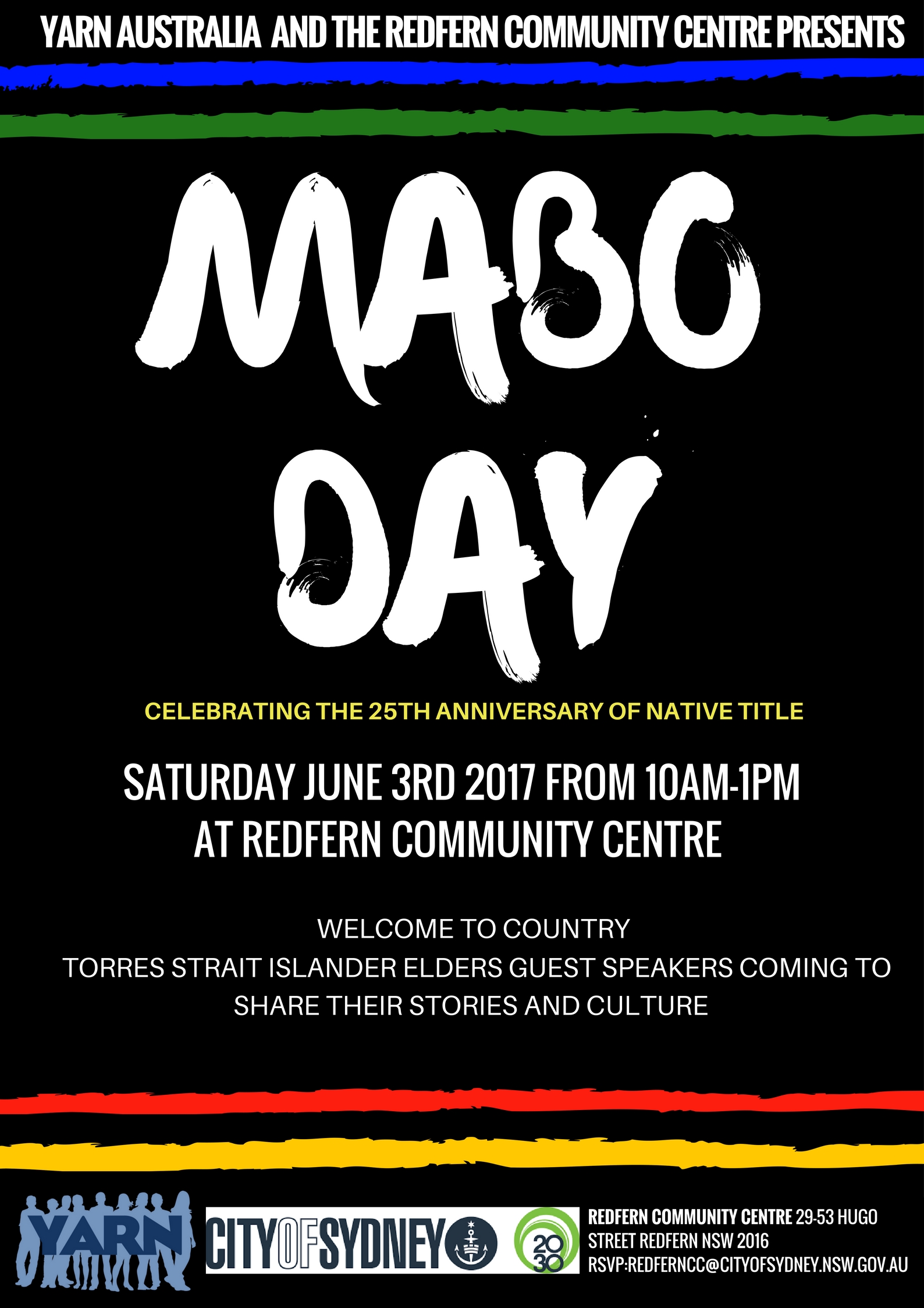 2017 JUNE 3RD YARN Australia Partners with City of Sydney Redfern Community to Commemorate Mabo Day
