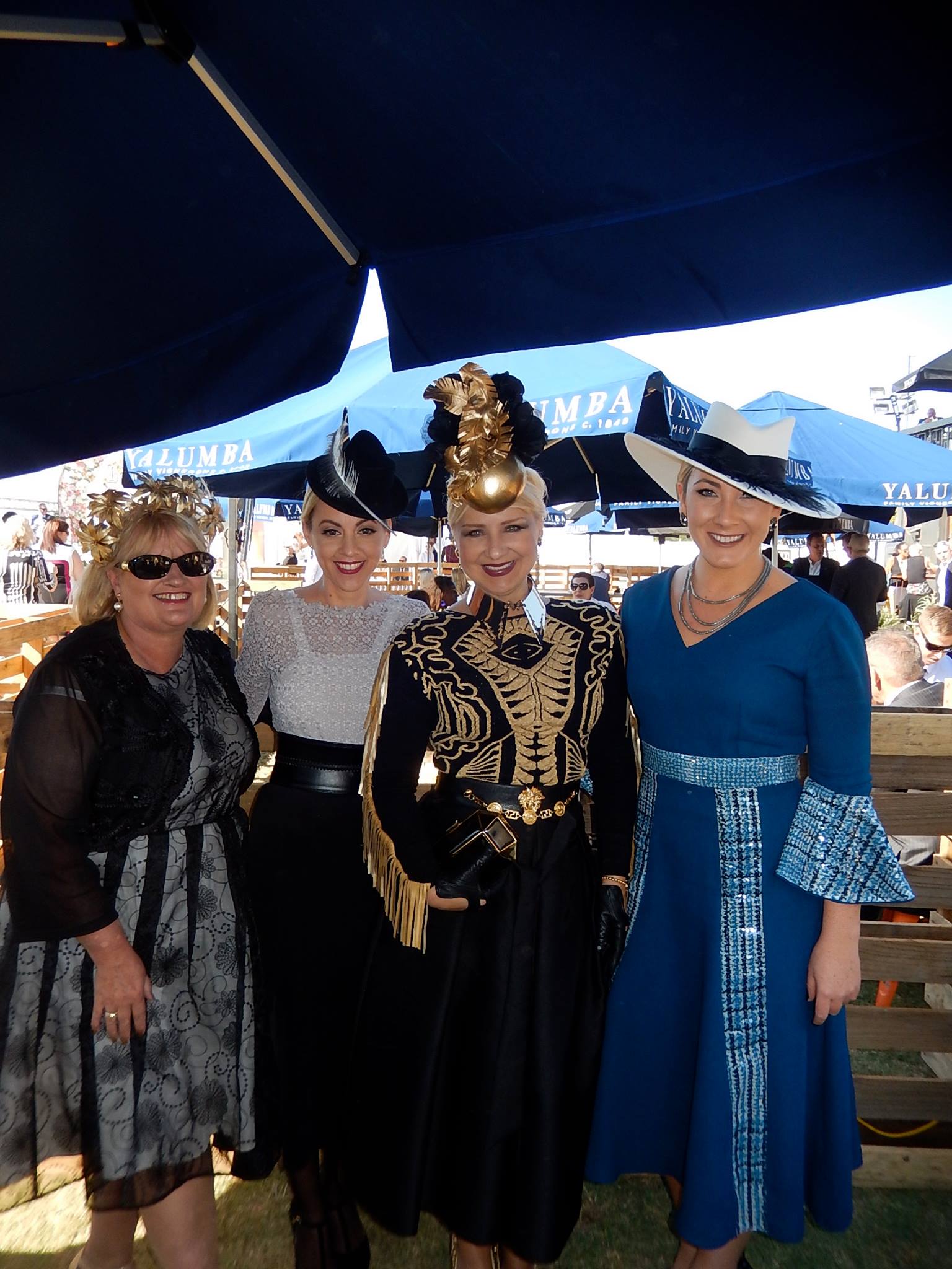 Spending so much time at the track you naturally form some wonderful friendships with fellow fashions on the field friends - Caren, Marla & Alla. Image by Alla Demich 