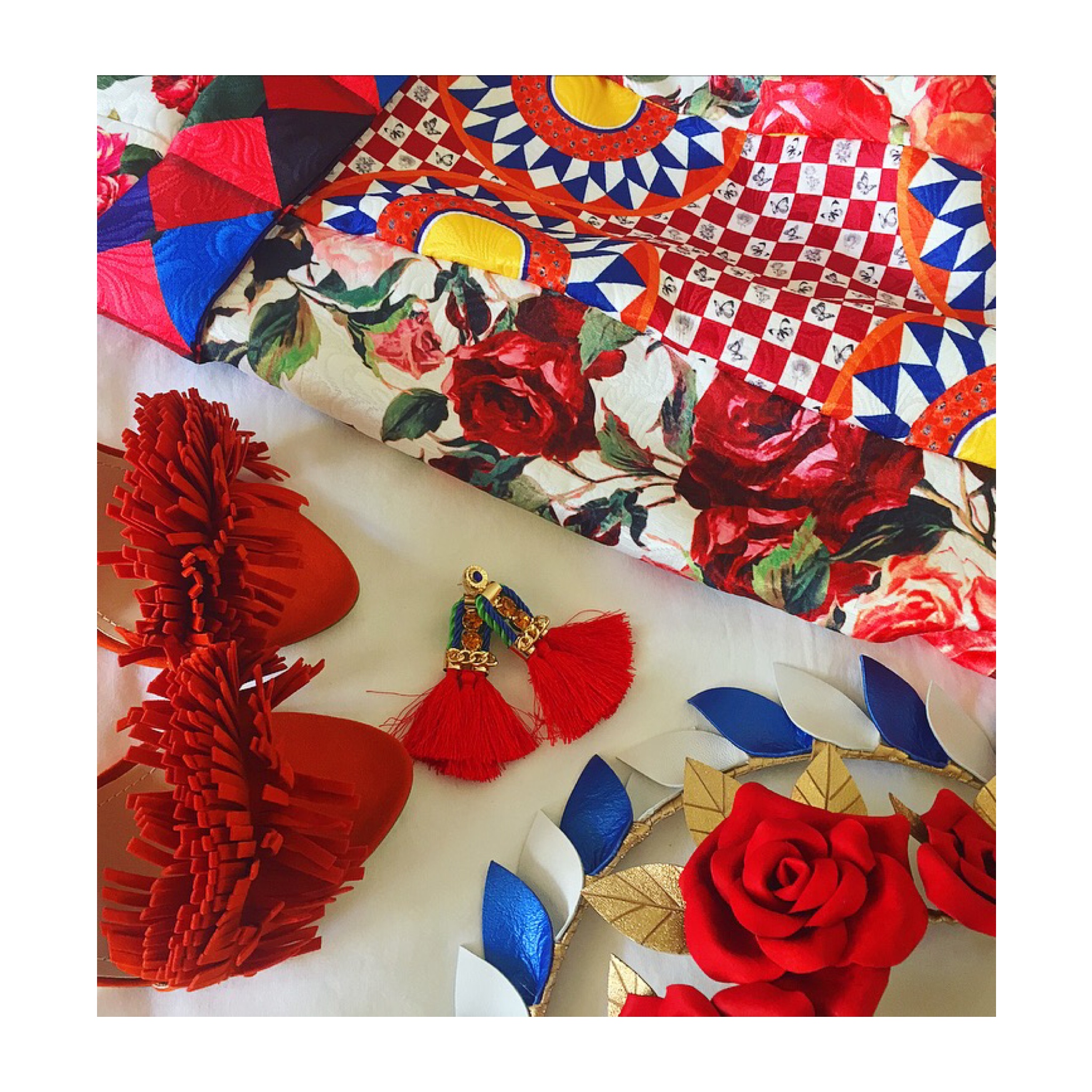 Print clash fun in a sneak peak flatlay 