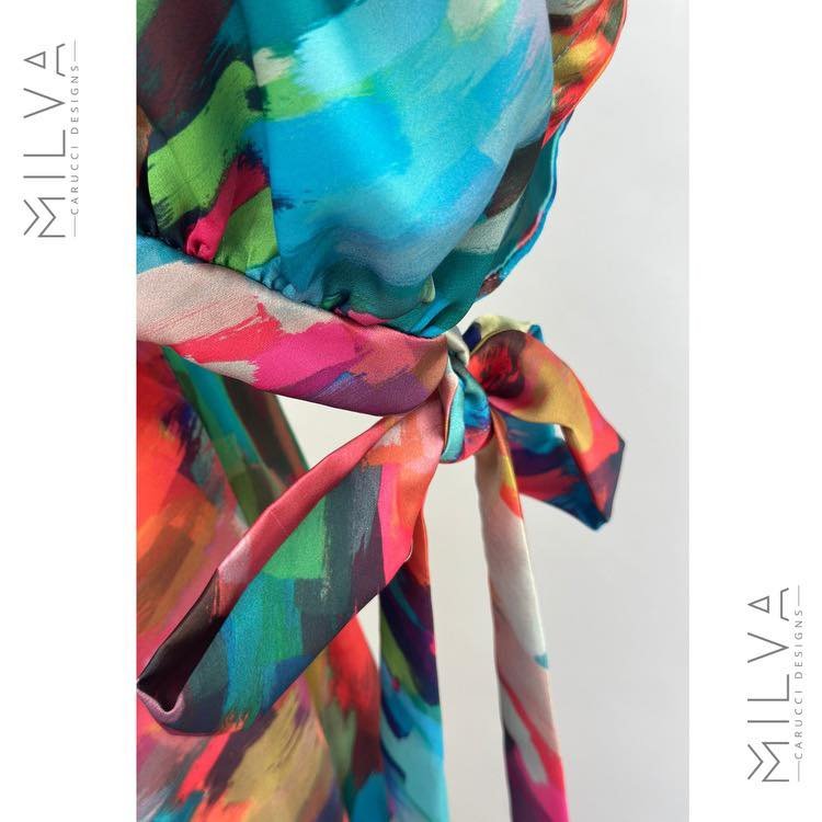 A modern, vibrant print with a kaleidoscope of colors that's versatile for any season and pairs well with a variety of accessories, offering endless styling possibilities.

Available Now 
https://www.milvacaruccidesigns.com.au/ready-to-wear/p/kaleido