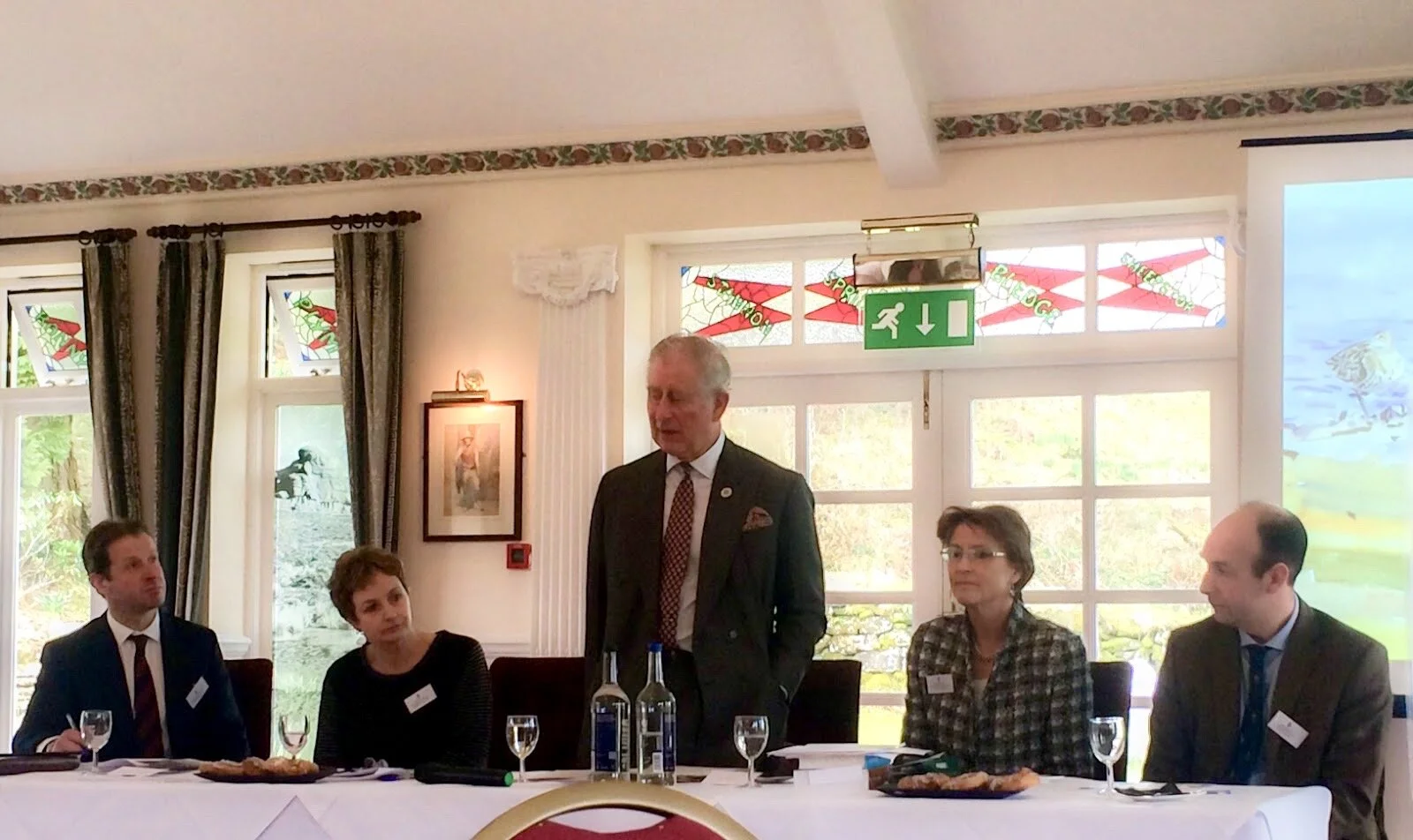 Tom Orde Powlett, Mary Colwell, HRH Prince Charles, Teresa Dent, Tom Stratton. Photo: Rick Simpson