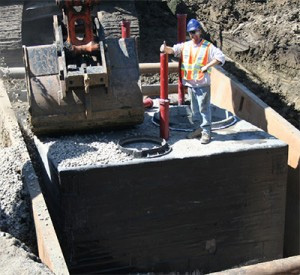 Riser-Wrap around the entire manhole chamber to seal against water infiltration.