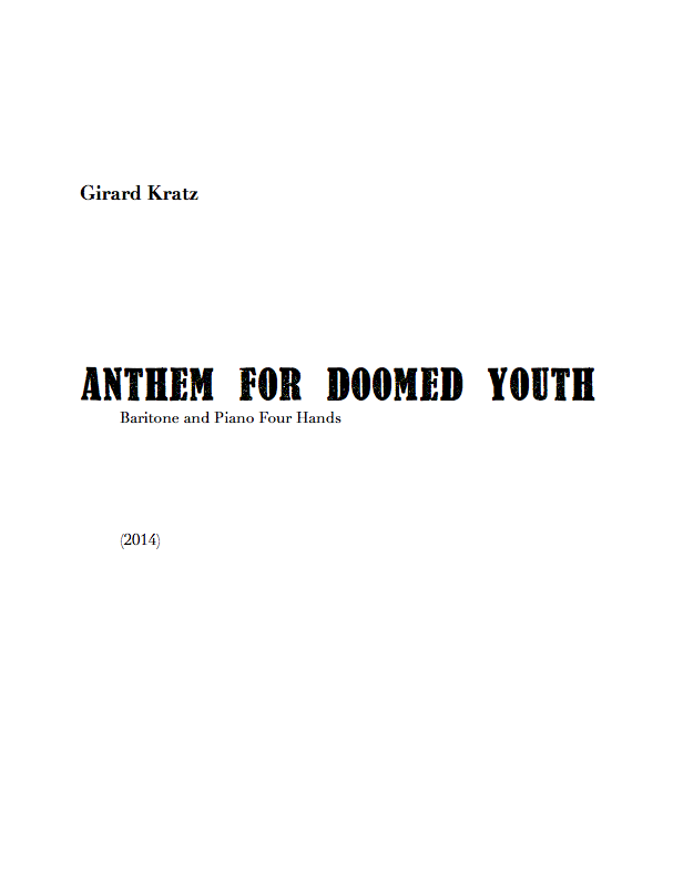 Anthem for Doomed Youth - Score