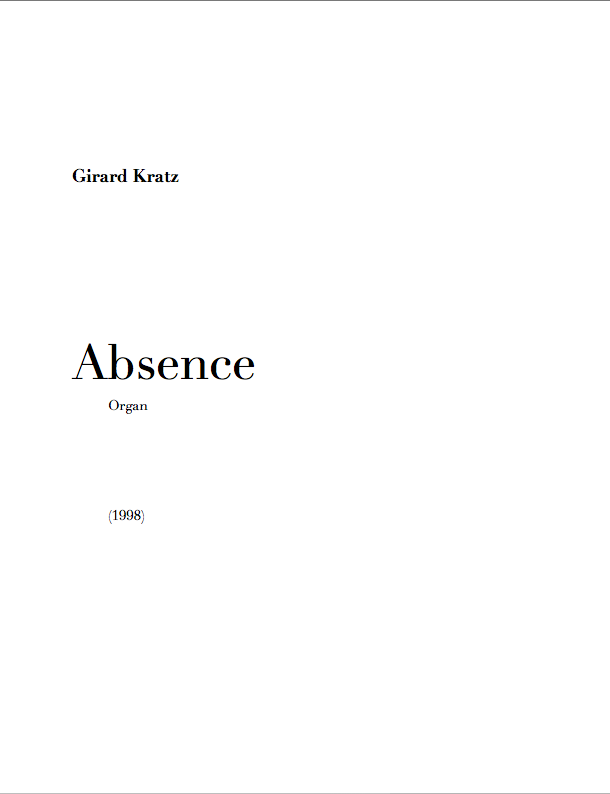 Absence (Organ) - Score