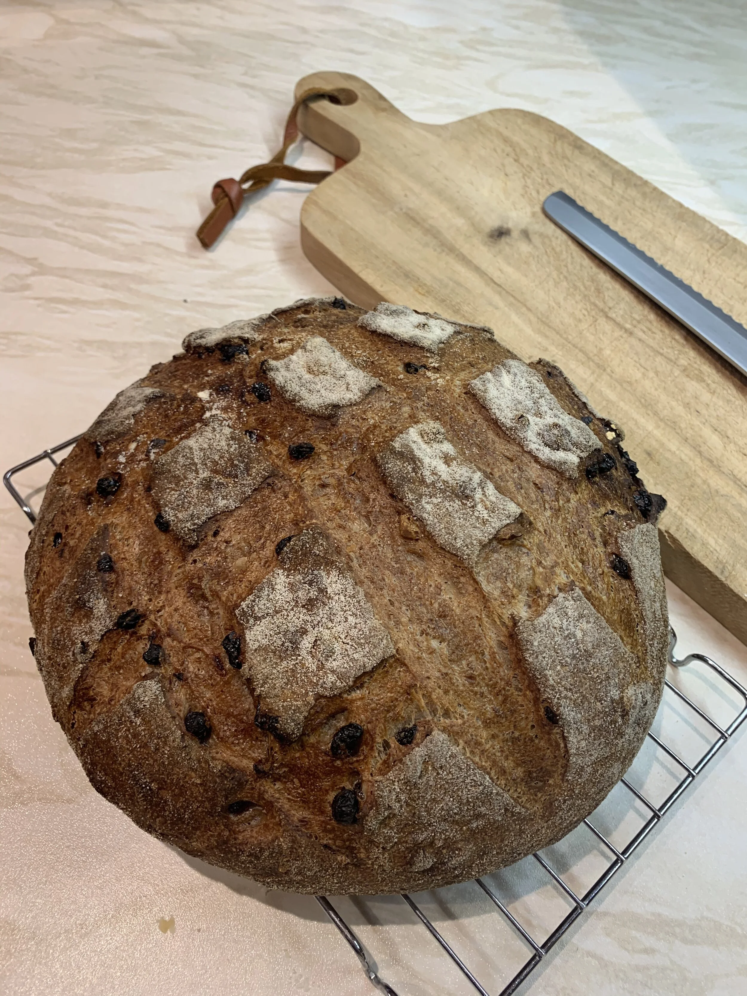 Sourdough walnut and raisin loaf