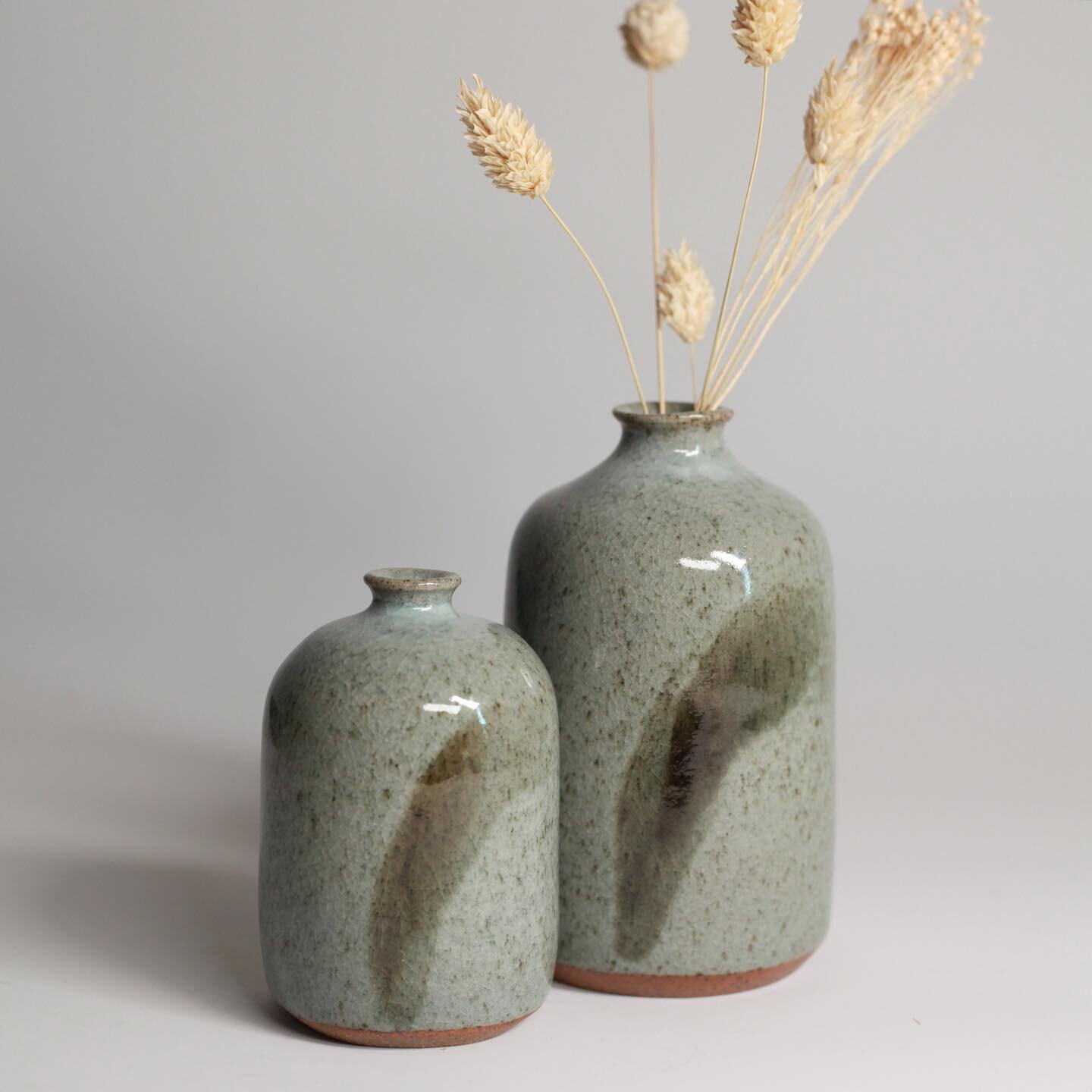 We love gas firing. This pair of stem vases came out of the kiln while back but now they have been photographed and are on our website. There is few more pairs and some single ones available. @craftyfoxmarket