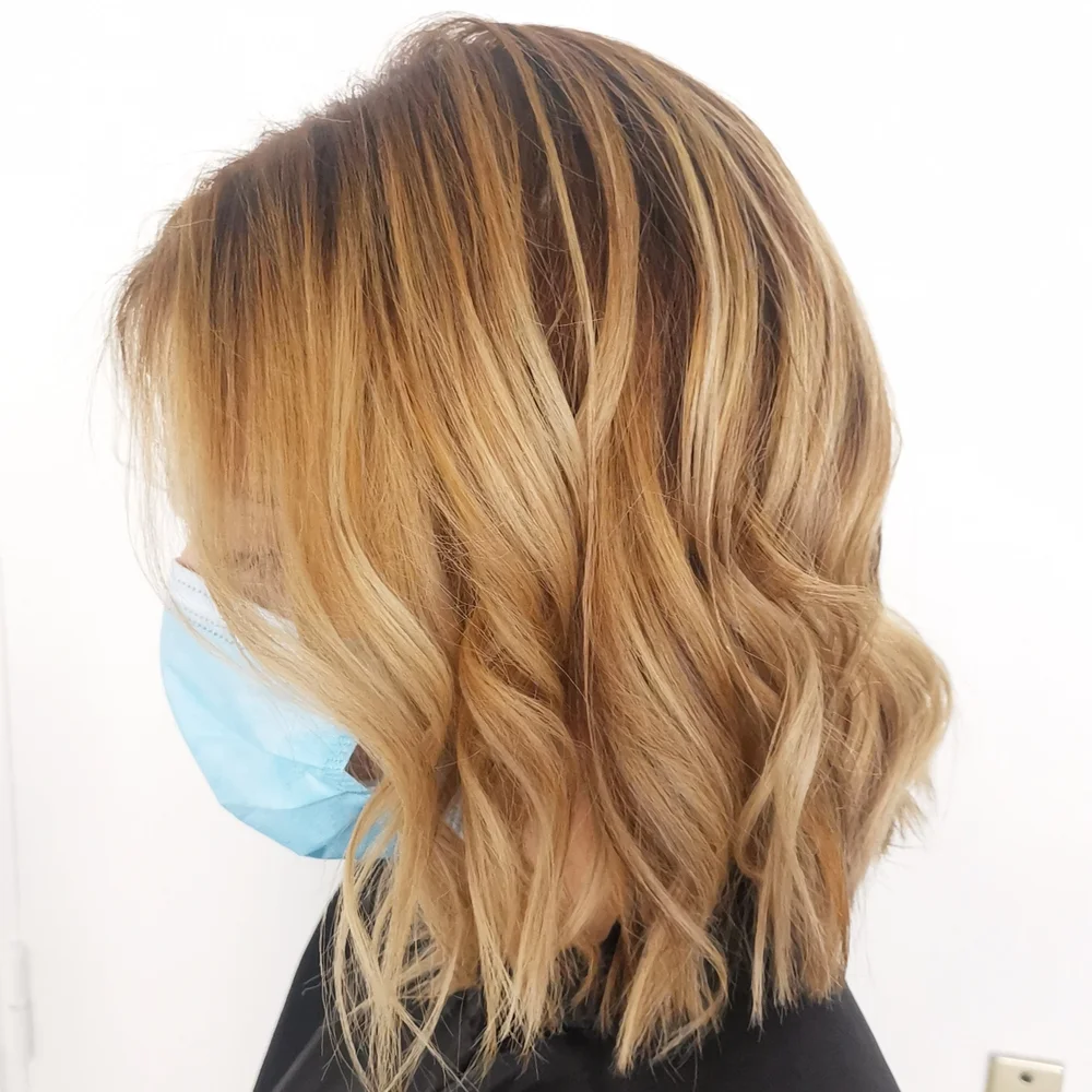 Patine Caramel Sur Cheveux Blond