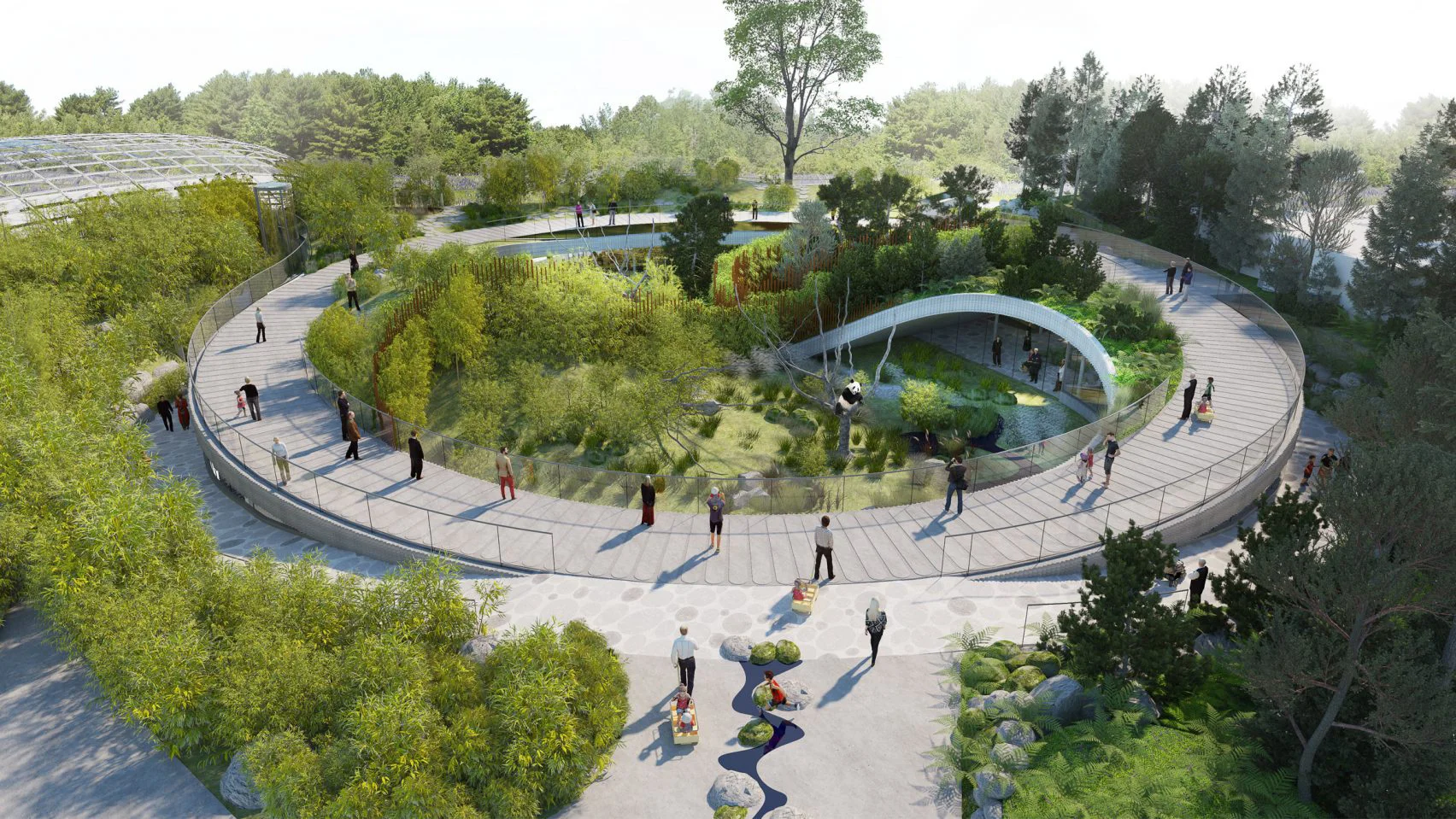 ENCLOSURE FOR PANDAS, Zoo Copenhagen Illustration: Bjarke Ingels Group