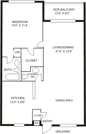 Phase 1-5 1 bedroom 1 1/2 bathroom 900 square feet