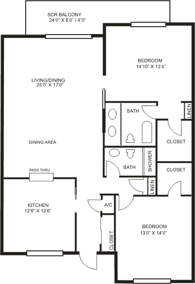 Phase 6 corner 2 bedroom 2 bathroom 1550 square feet