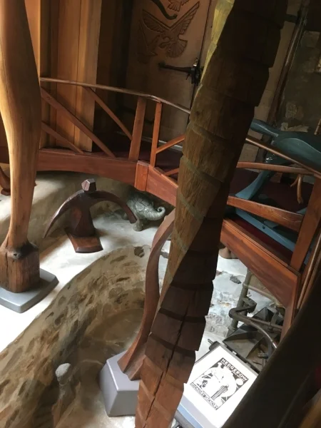 Sculpture area on the lower level