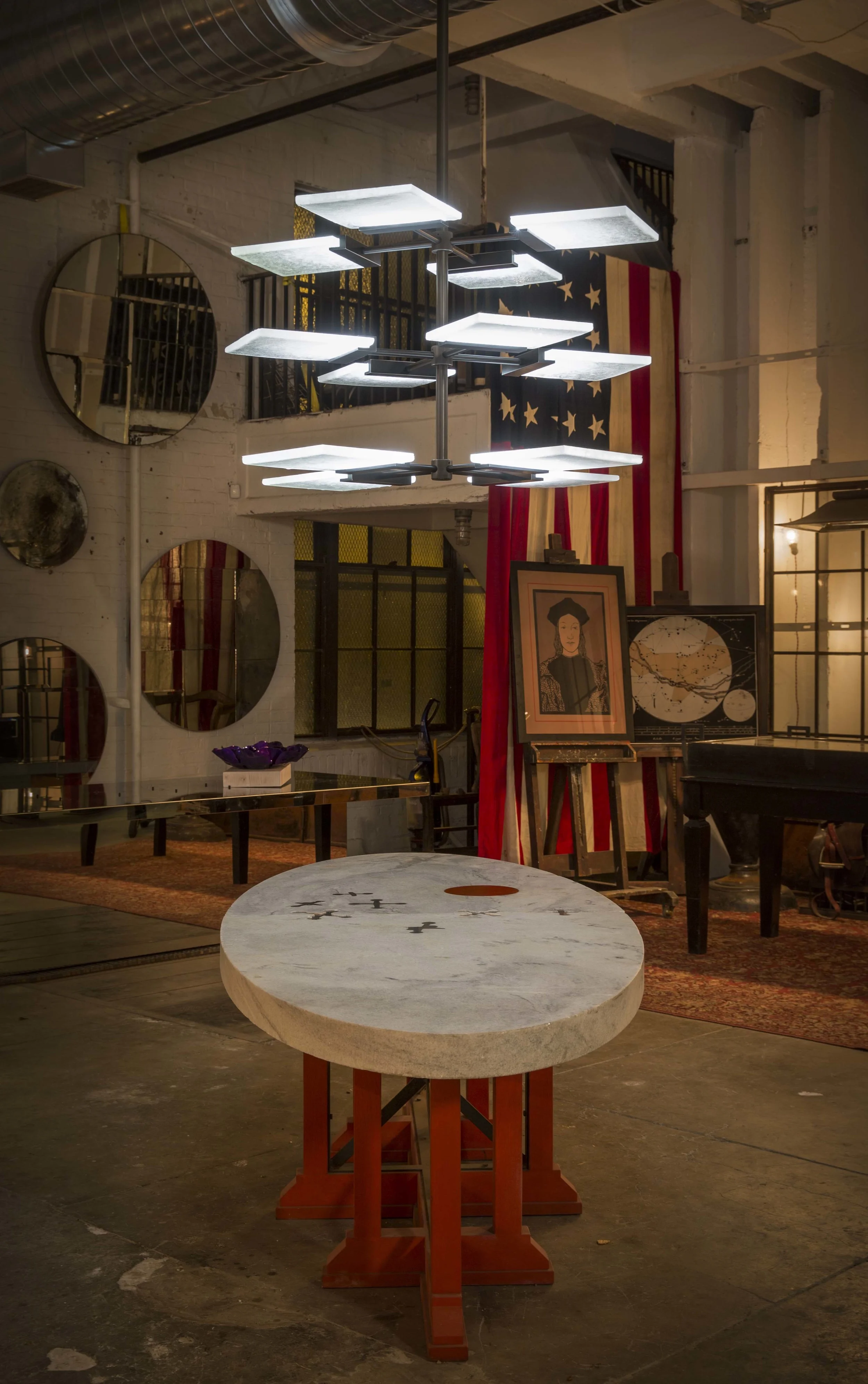Amuneal Cast Glass Chandelier