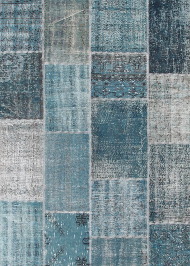 Ildiz Family Patchwork Vintage Rugs-Blues