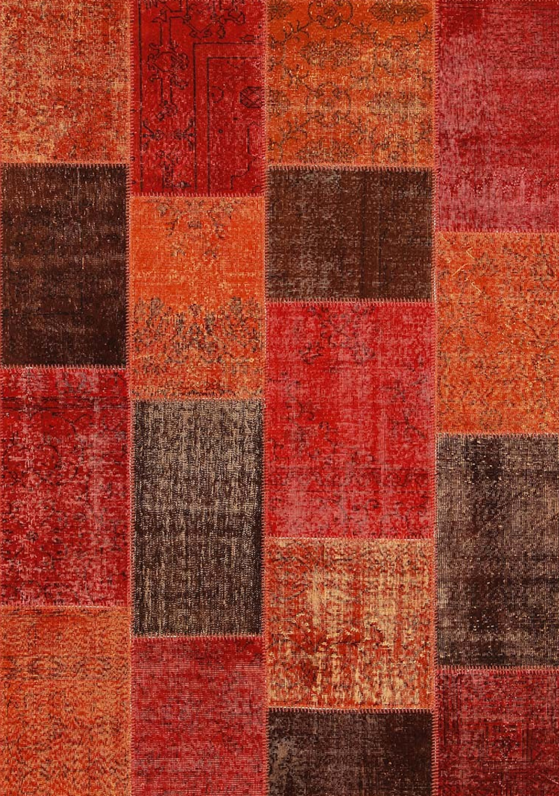 Ildiz Family Patchwork Vintage Rugs-Reds
