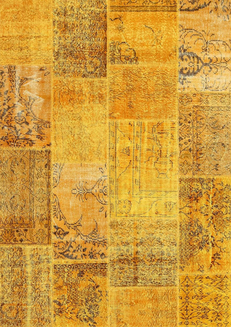 Ildiz Family Patchwork Vintage Rugs-Yellows