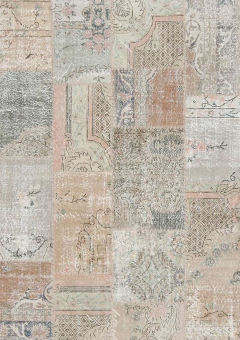 Ildiz Family Patchwork Vintage Rugs-Neutrals