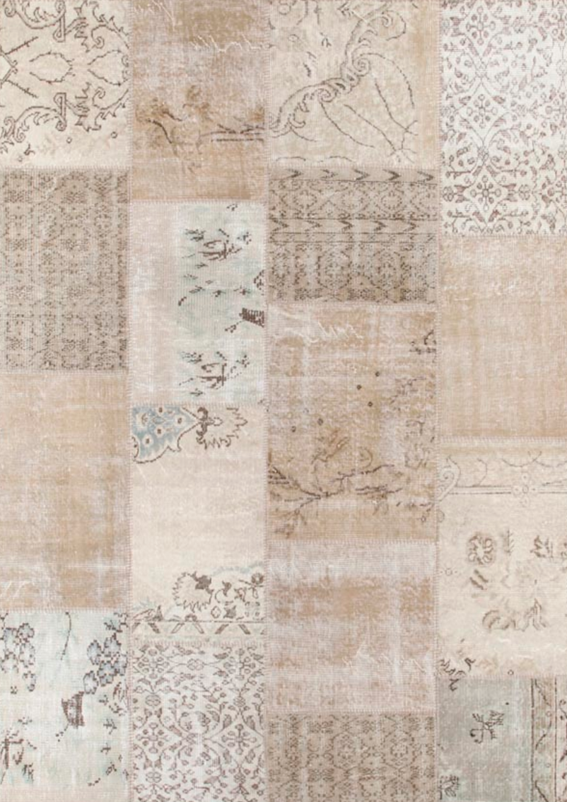 Ildiz Family Patchwork Vintage Rugs-Neutrals