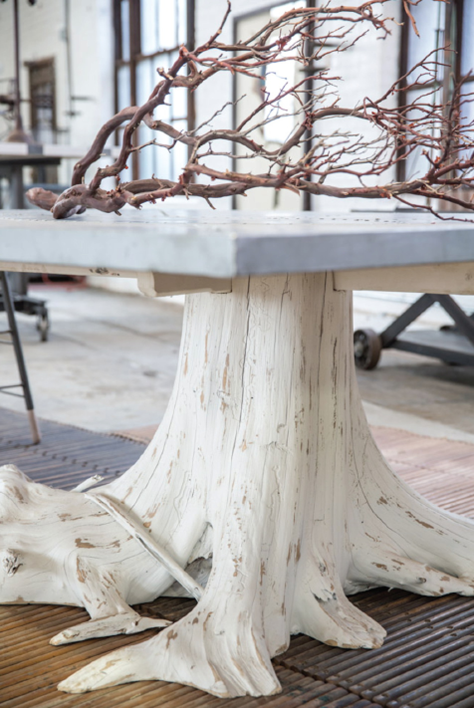 Groundwork Home Root Base Table with Zinc Top