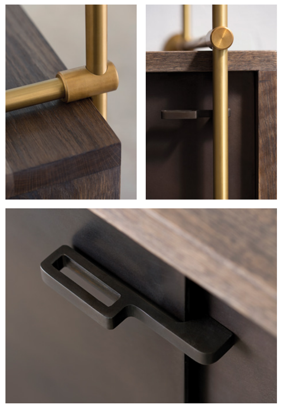 hardware details for Amuneal Collector's Shelving