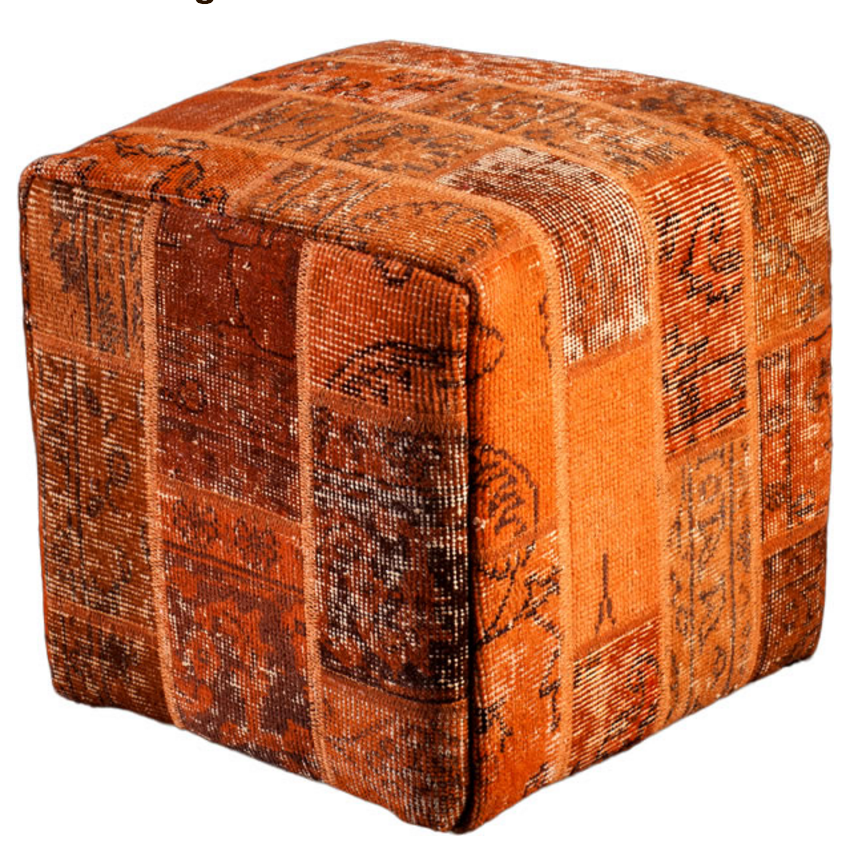 Ildiz Family Patchwork Vintage Rug Ottomans