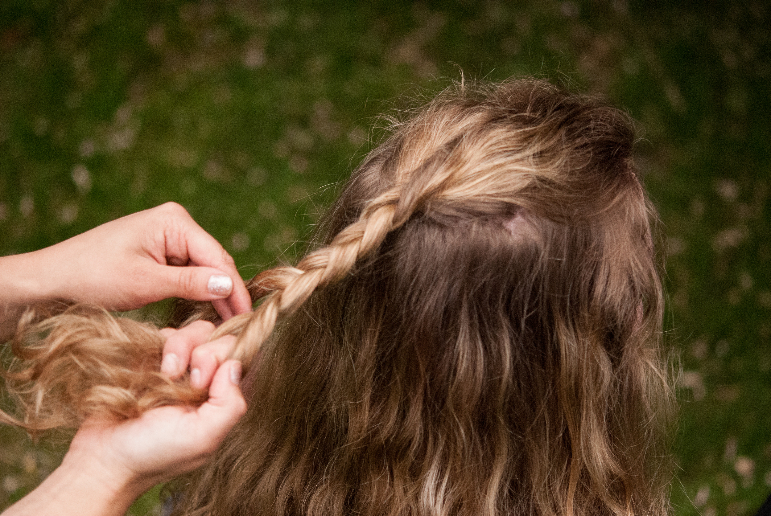 Braided Top Knot Half U p Hair Tutorial