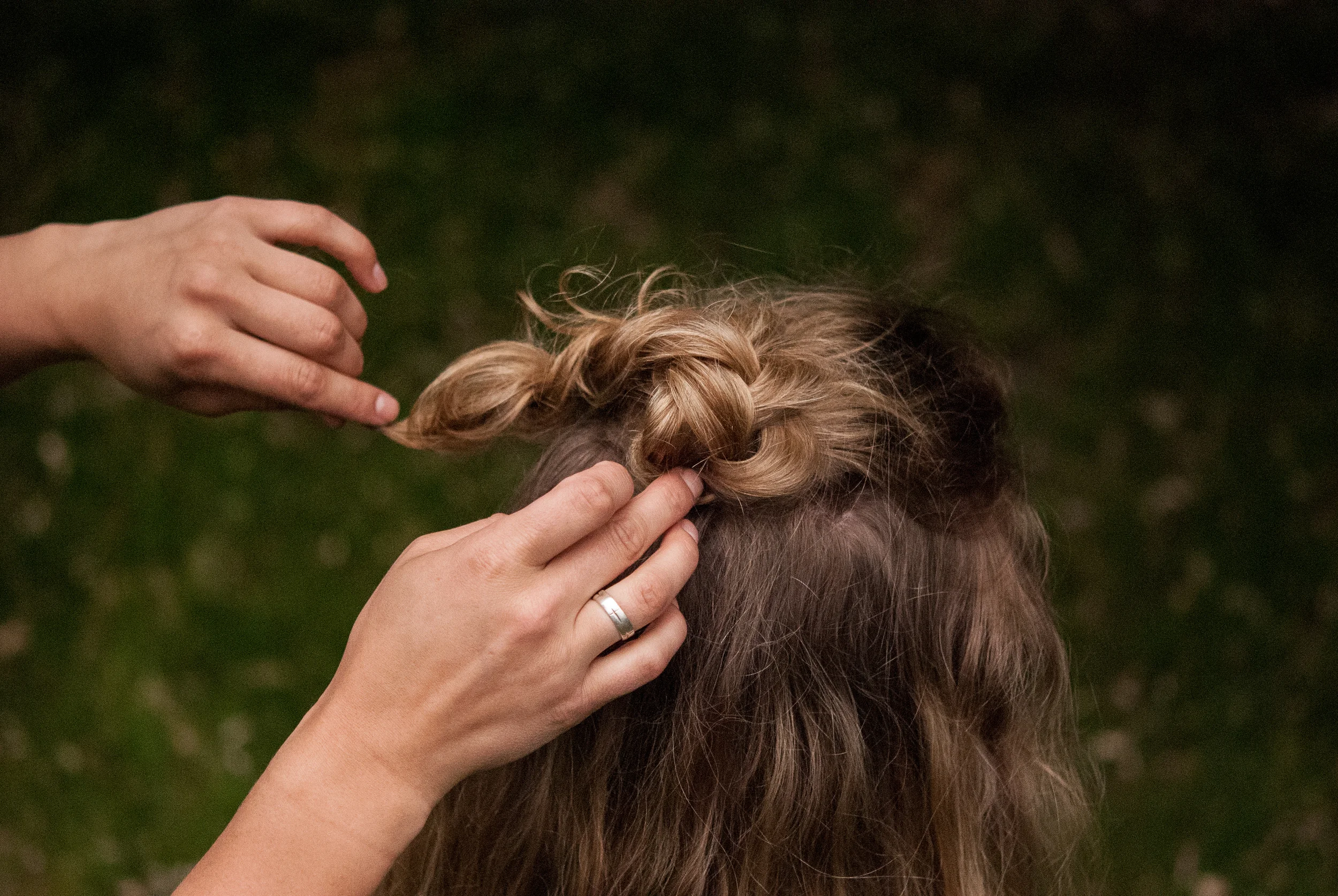 Braided Top Knot Half U p Hair Tutorial