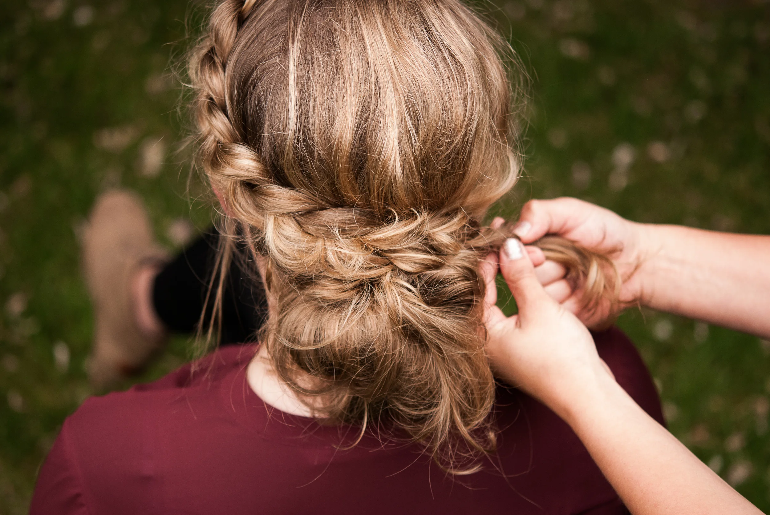Dutch Braid Messy Bun Hair Tutorial
