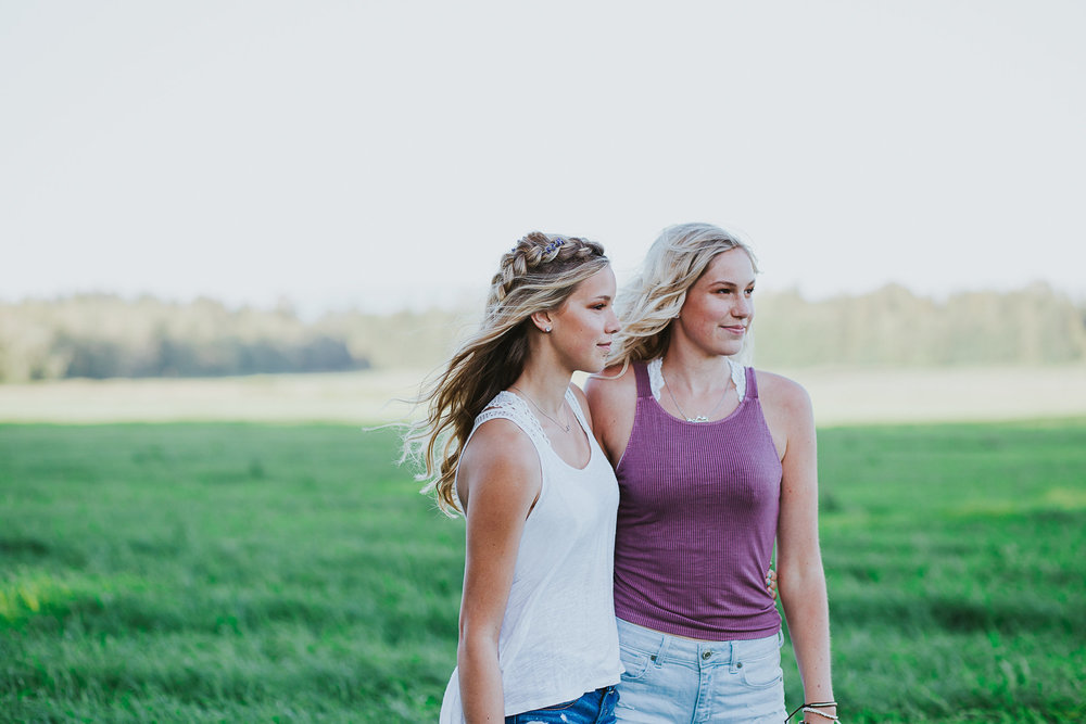 Country sisters growing up on a farm in the PNW.